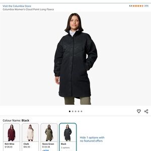 Columbia Women's Black Long quilted and Sherpa Coat